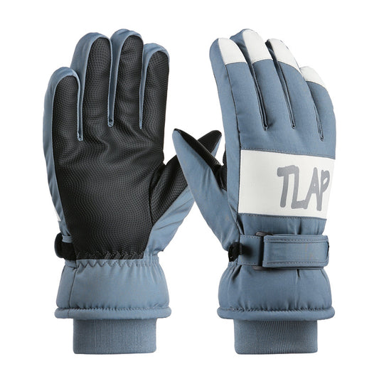 Autumn and winter warm ski gloves, the same for men and women, thick, thickened and velvet, winter outdoor riding, mountain climbing, touch screen